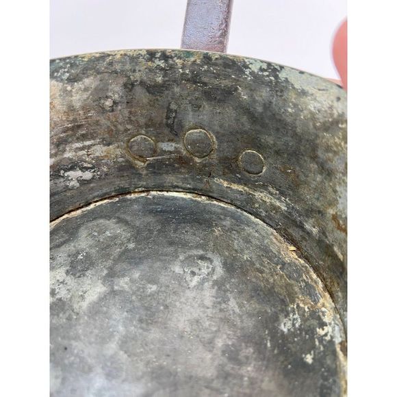 ANTIQUE COPPER 6.5” POT 19th Century France STAMPED 16 Cookware Rivets - Picture 6 of 8